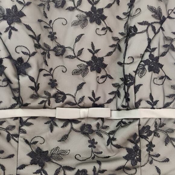 VTG Alfred Angelo Formal Top Green Sage and Black Floral Lace Overlay M? - Picture 3 of 8